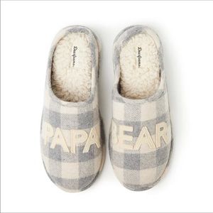 🆕 Dearforms Papa Bear Cream Plaid Clog Slippers